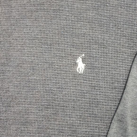 Polo Ralph Lauren Shirt Sweater Pullover Mens XL Gray Long Sleeve White Pony Vtg - Picture 3 of 16